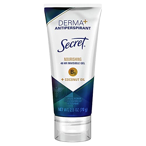 Secret Derma+ Invisible Gel Antiperspirant & Deodorant, Nourishing With Vitamin B5 + Coconut Oil, 48 Hr., 2.5 Ounce #TOP16