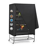 Zettum Housse pour cage à oiseaux, 66 x 48 x 101 cm, lavable, filet de protection pour cage à oiseaux, tissu Oxford 600D, imperméable et respirant, pour la saison de reproduction, coupe-vent