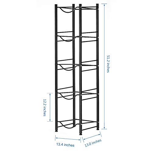 Stainless Steel 5 Tier Heavy Duty Detachable Water Bottle Storage Shelf Organizer for 5 Gallon Jugs - Home, Office, Kitchen, Breakroom