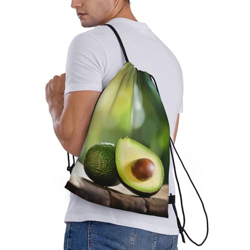 Avocado Fruit3 print Drawstring Bag Sack Gym Bag Ditty Bag for Gym Traveling, Hiking, Yoga, Shopping for Adult3