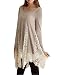 Women's Boat Neck Patchwork Cute Lace Dress (XL, Grey)