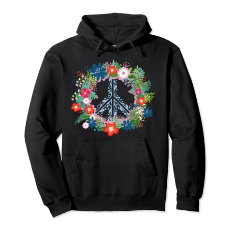 Peace Love T-shirt Hippie Costume 60s 70s Pullover Hoodie Cover