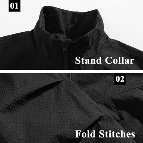 Men's Lightweight Jackets Casual Windbreaker Utility Shirt Jacket Coat3