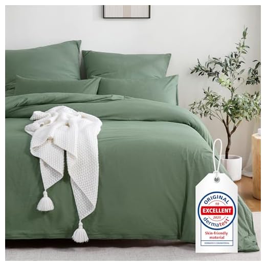 Lanqinglv Bettwäsche 135x200cm 2teilig Beige Uni Einfarbig Bettbezug Deckenbezug 135x200cm mit Reißverschluss und Kissenbezug 80x80cm aus Renforce Microfaser 8 ATsense Bettwäsche 135x200 cm Baumwolle 2teilig, Bettwäsche-Sets Grün ÖkoTex-Zertifizierte mit Leinenartigem Griff, Atmungsaktiv, 1 Bettbezug und 1 Kissenbezug 80x80 cm