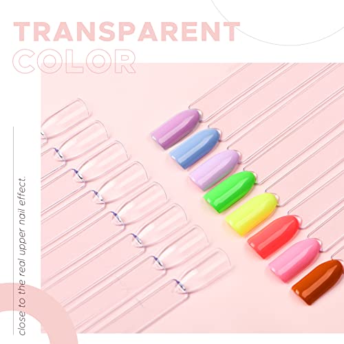 150 Pcs Clear Nail Color Swatch Sticks, Azurebeauty Fan Shape Nail Art Polish Display Tips, False Nail Sample Sticks, Nail Practice Color Display, Transparent Polish Board #TOP2