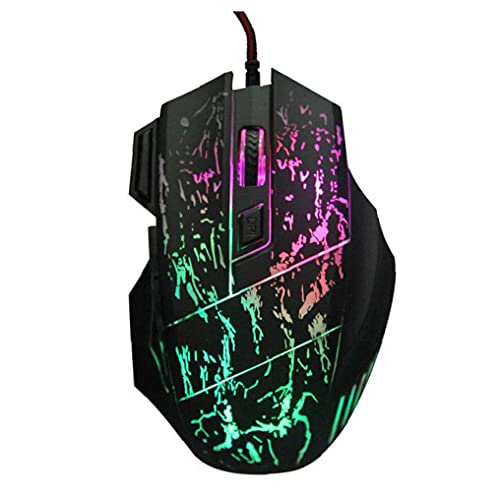 Leuchtende Maus, für Spieler, Griffe ergonomische optische PC-Computer-Gaming-Mäuse, Computer-USB-optische Maus mit atmend bunten LED-Hintergrundbeleuchtung Cover