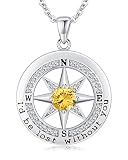 S925 Sterling Silver Necklace for Wife, Women Anniversary Year Gifts Compass Jewelry, Birthday Gift