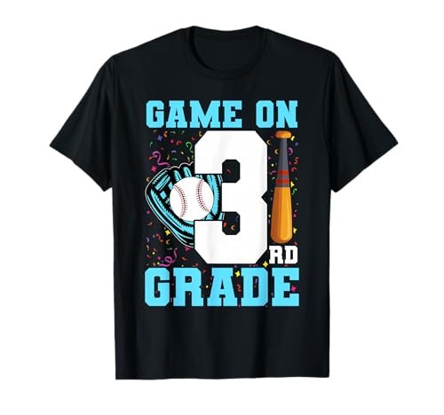 3rd Grade Back to School Baseball Drip Ice Cream Game On T-Shirt
