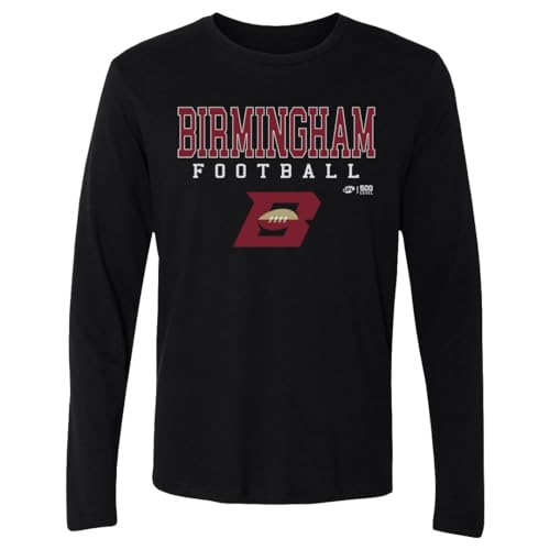 500 LEVEL Birmingham Stallions Team Football Long Sleeve Shirt (Black, Medium)