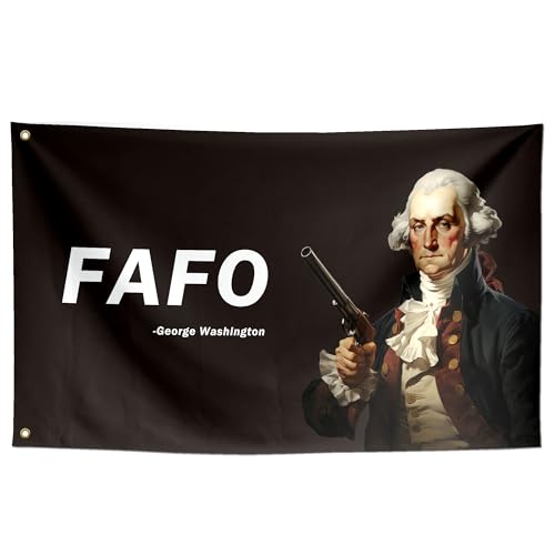 ToFlagify FAFO Funny Flags Meme Cool Quote Flags Banner 3x5 ft Room Guys College Dorm Bedroom Man Cave Wall Decor Indoor Hilarious Black George Washington