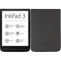 PocketBook e-Book Reader 'InkPad 3' E-Ink Carta Display; SMARTlight; Wi-Fi in Black &amp; WPUC-740-S-BK Schutzhülle für E-Book-Reader, Schwarz, 19,8 cm , Mikrofaser/Polyurethan, für InkPad 3