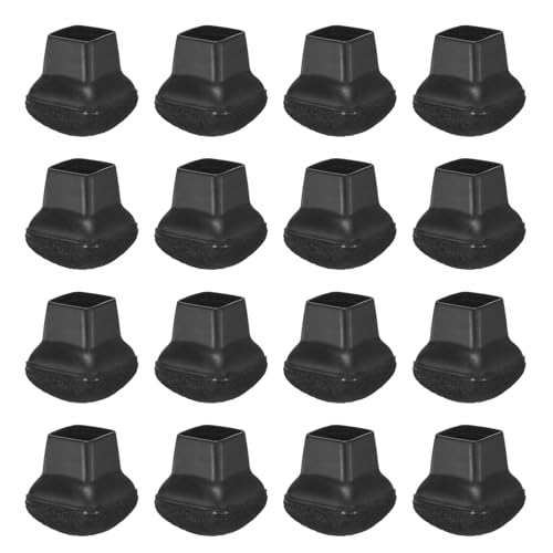 Image of M METERXITY 32-Pack Chair Leg Floor Protectors, 0.55 inch-0.75 inch Silicone Cups Square Felt Furniture Pads for Chairs /Tables in Hardwood Floors /Tile Floors, Chair Leg Covers [Black]