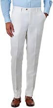 Xposed RAY Mens Pure 100% Herringbone Linen Suit Trousers Classic Tailored Fit Formal Pants