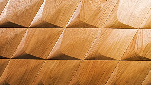 Panel de madera 3D CARO PLUS triangular en roble marrón oscuro C05 para pared 4