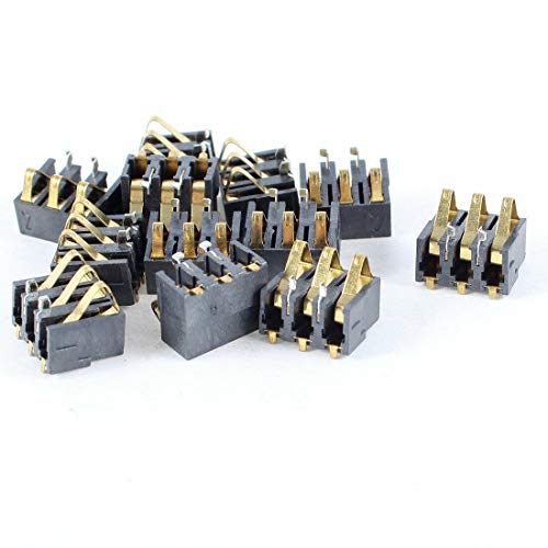 Electronic Components 12 Pcs 3mm Pitch Spring Type Battery Connector Right Angle SMD SMT 3 Terminal