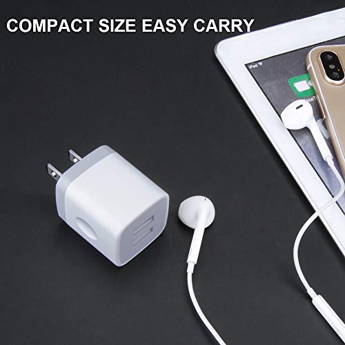 USB Plug, USB Wall Charger 3 Pack, GiGreen Dual Port USB Electrical Plug Cube 5V 2.1A Charging Block USB Outlet Plugs Compatible iPhone 15 14 13 12 11 X 8,Samsung S24 S23 S20 S10 S9 S8 Note 20,LG,Moto