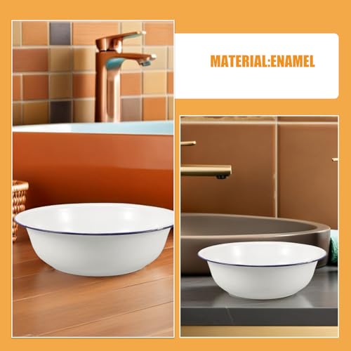2PCS Enamel Washbasin: Cuenco esmaltado para remojo de pies miniatura 6