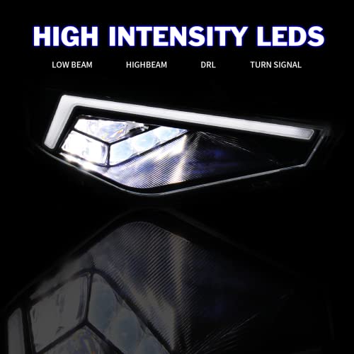 Shinjew Led Headlights Assembly Compatible With Polaris Ranger, Led Head Lamps With Drl Turn Signal Lights Compatible With Polaris Ranger Crew Xp 1000 Accessories 2018-2023 (#2889072 Pair) #TOP4