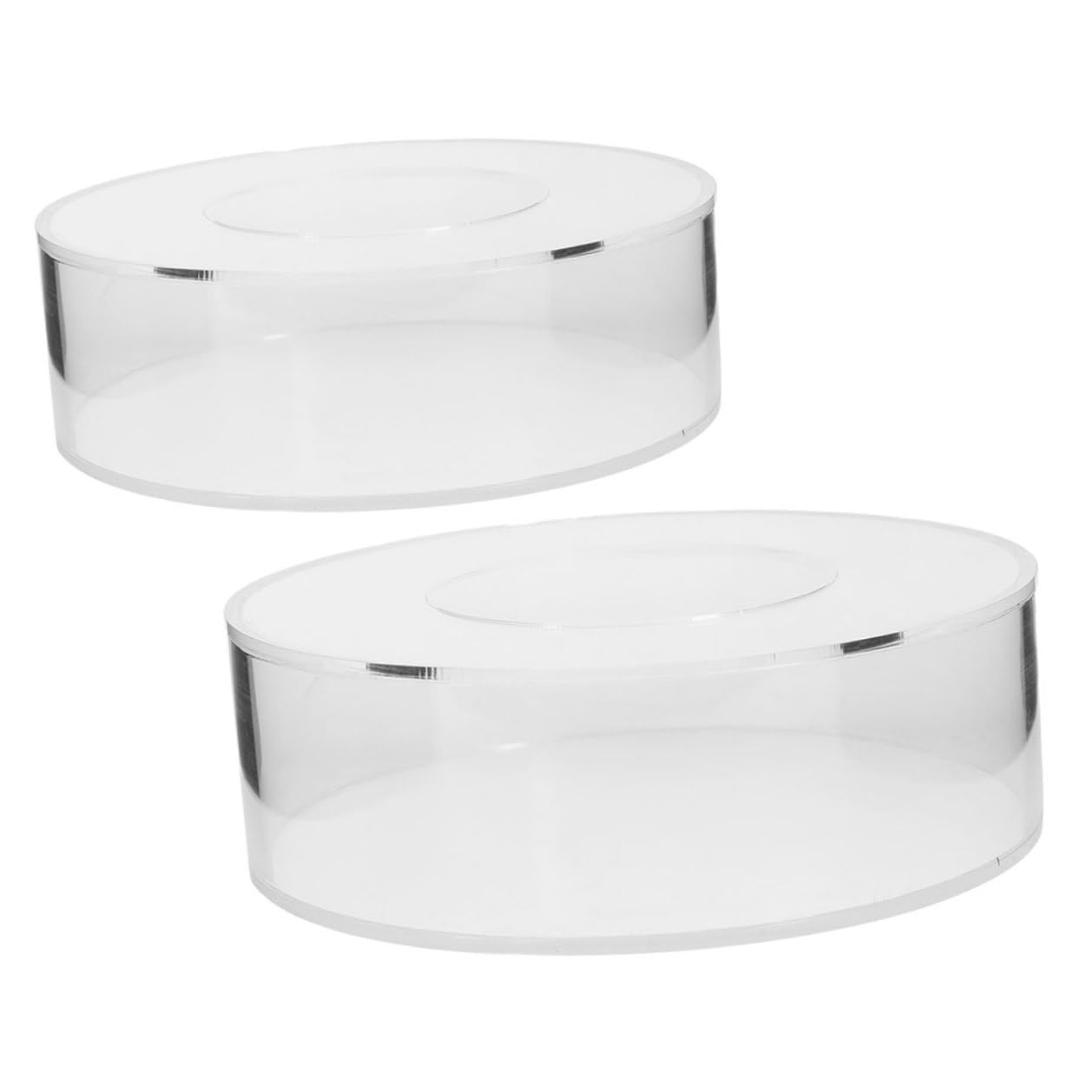 Alzate per Torte in Acrilico Trasparente, Set da 2 Pezzi Rotondi Piccoli Riempibili, Supporto per Cupcake e Dolci da Buffet per Feste, Matrimoni e Compleanni