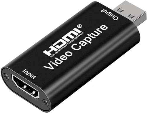 4K HDMI Video Capture Card Cam Link Card Game Audio Capture Adapter HDMI to USB 2.0 Record Capture Device for Streaming Live Broadcasting Video Conference Teaching Gaming