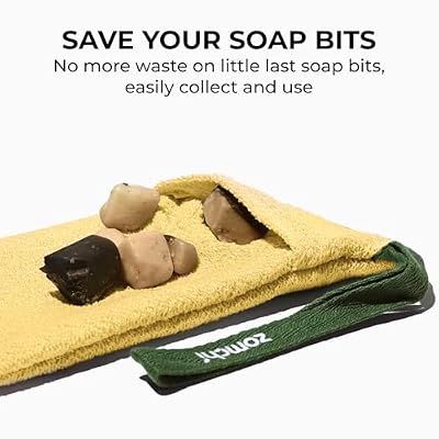 ZOMCHI 6 Pack Soap Saver Bags, Exfoliating Soap Pouch with Dual-Texture for Shower Gray & Yellow & Pink