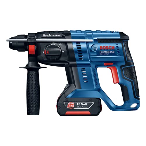Martelete Perfurador Bosch Profissional à Bateria GBH180-LI, SDS Plus, 18 Volts