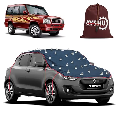 Image of AYSHU Water-Resistant Spike Car Cover for Tata Sumo - Protects from Dogs, Monkeys, Dust, Sunlight & UV - Full Roof Universal Fit