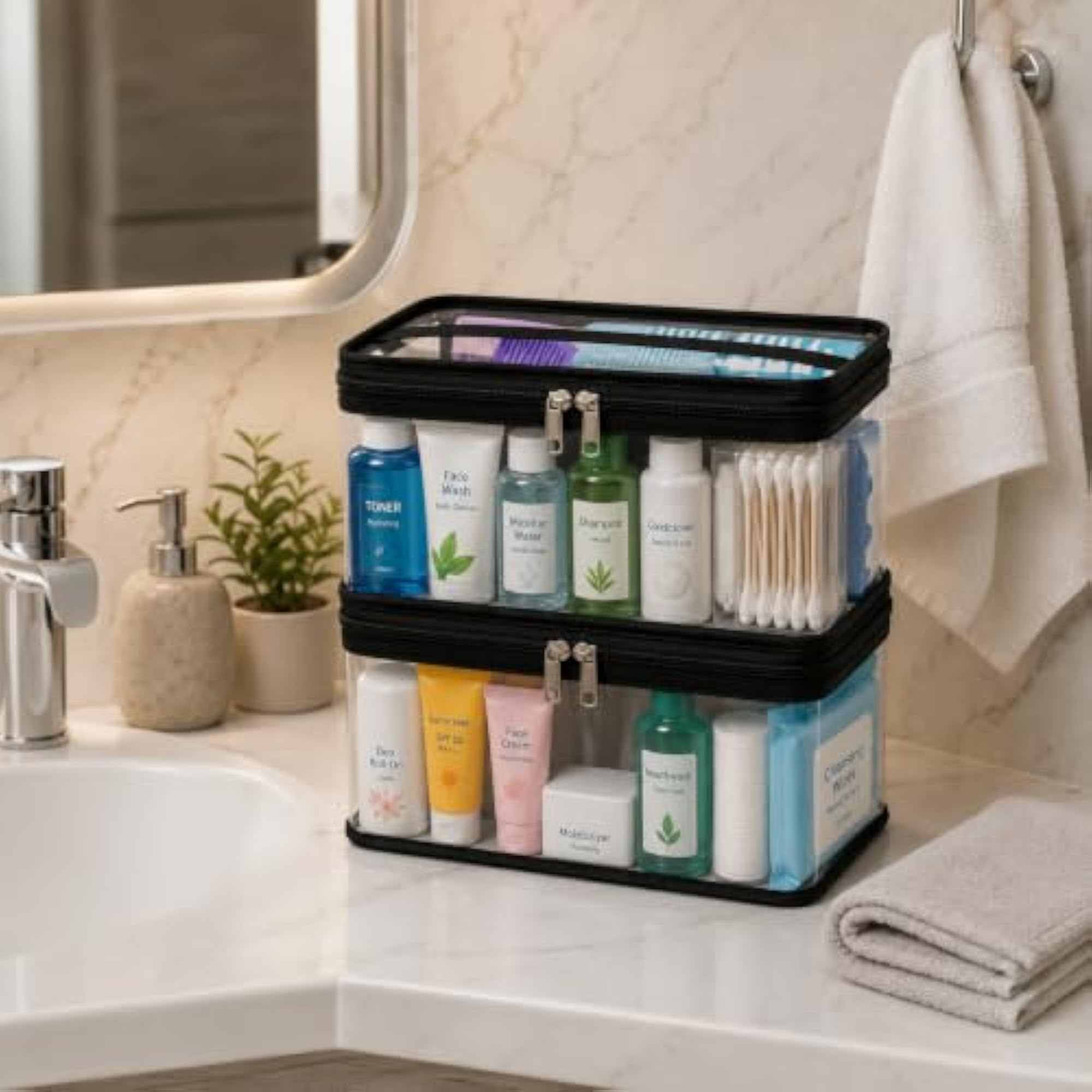 Transparent Travel Toiletries Organizer Cosmetic Bags