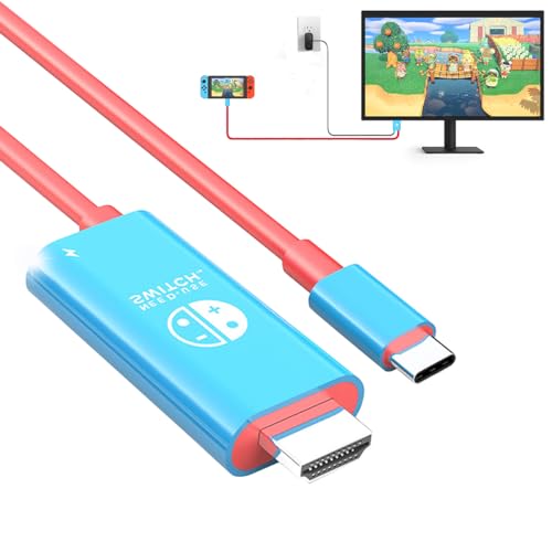 Portable Switch Dock 4K TV Adapter for Nintendo Switch/OLED USB C to HDMI Cable Travel Must Haves Docking Station Compatible with Switch Replacement for Bulky Original Dock (6FT)