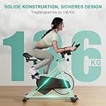 Heimtrainer Fahrrad Superun mit Verstellbarem Magnetwiderstand, Ergometer Hometrainer Fahrrad Leises mit LCD-Monitor und App, Spinning Bike Indoor max 136kg – Bild 3