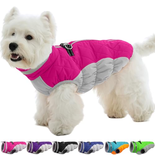 Image of Dog Coats for Small Dogs, Warm Dog Winter Jacket with Harness, S
