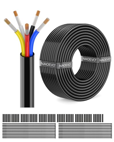 Image of NAOEVO 16 Gauge 5 Conductor Wire, Tinned Copper Automotive Wire, 100FT