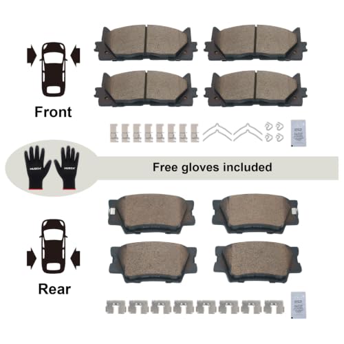 Image of HUSCH Front & Rear Ceramic Brake Pads Fit For Toyota Camry, For Lexus | For Toyota Avalon 2008-2018, For Lexus ES350 2007-2018