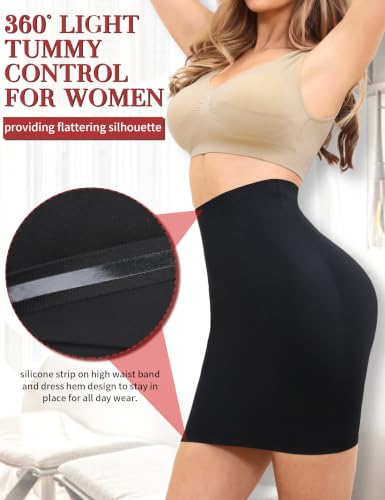 Image of SLIMBELLE Half Slips Shaper Cool Comfort Seamless Slip Shapewear Under Dress Tight Skirt Undergarments