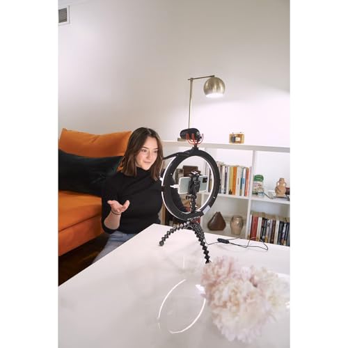 Joby Beamo Anillo de Luz 12'', Anillo LED Grande para Teléfonos o Cámaras, 3 Modos Luz y 10 Niveles de Brillo para Vídeo, Vlogging, Transmisión en Directo, Creación de Contenidos - imagen 5