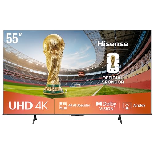 Hisense 55 inch Smart TV UHD 4K E6Q-Dolby Vision AI 4K Upscaler Gaming in Dolbys Smooth Motion with MEMC AI Sports Share to TV Youtube Netflix Disney+ Shahid 55E6Q (2025 UAE Version)