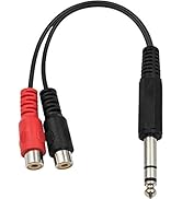 Poyiccot RCA to 1/4 Adapter, RCA Female to 1/4 '' Splitter Cable, 6.35mm 1/4 inch TRS Stereo Jack...
