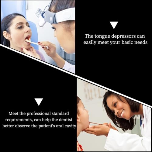 Image of Tongue Depressors 20 Pcs Disposable Plastic Tongue Depressor Sticks 5.90 Inch Clinic Examination Supplies Smooth Surface for Oral Care and Dental Use