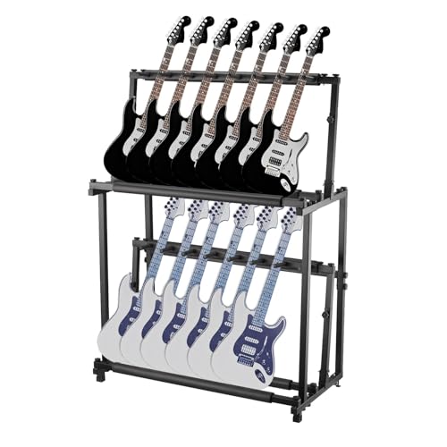 CuisinSmart Multi Guitar Stand Rack 14 Holders Foldable Guitar Stand Display Rack with No-Slip...