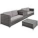 TecTake 800678 Conjunto de Muebles de Jardín de Ratán, 2 Sofás 1...