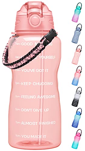 MEITAGIE 2,2L Trinkflasche mit Strohhalm, Sport-Wasserflasche mit Zeitmarkierungen, 2200ml auslaufsiche Wasserflasche, BPA-frei ideal für Fitnessstudio Outdoor Wandern Cover