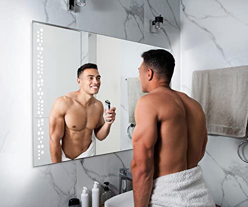 Miroir LED salle de bain à piles grand format rétroéclairé mural - 7
