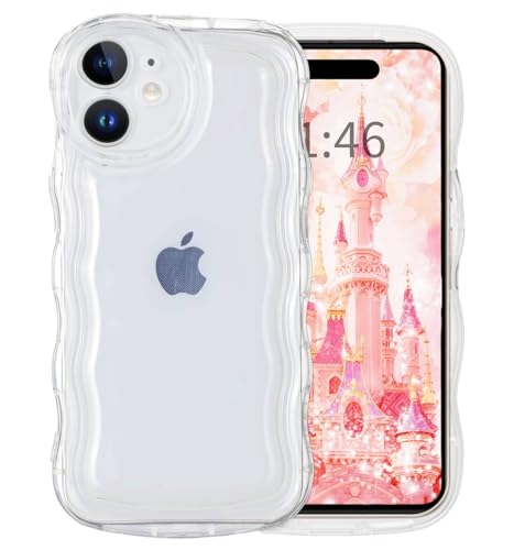 スマホケース 対応 iPhone16 ケース 可愛い クリア 対応 アイフォン16 ケース おしゃれ 韓国 人気 透明 TPU カバー かわいい 波状フレーム 薄型 軽量 耐衝撃 ワイヤレス充電対応 対応 アイホン16ケース いphone16 ケース クリア 6.1インチ