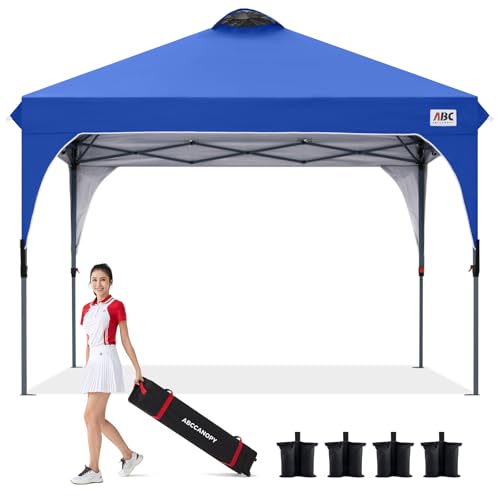 ABCCANOPY タープテント ワンタッチ 3段階調節 ベンチレーション 天井 2m/2.5m/3m アウトドア 簡単 大型 タープ テント キャスターバッグ付き 高耐水圧 遮熱日除け 付属品付き