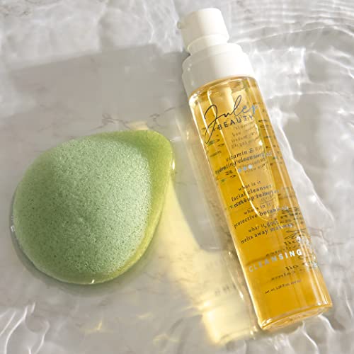 Julep Vitamin E Hydrating Cleansing Oil And Makeup Remover - Face Wash For Normal To Dry Sensitive Skin - 3.5 Fl Oz - Rosehip And Olive Oil Face Cleanser + Konjac Green Tea Sponge #TOP2