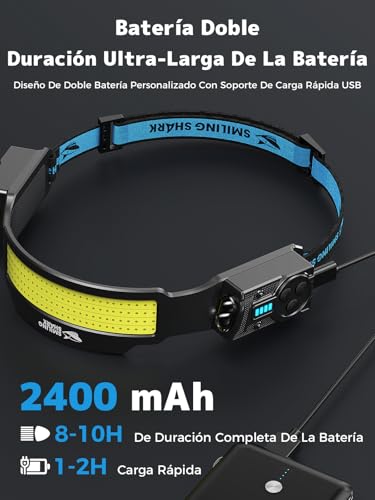Linterna de cabeza LED manos libres con sensor de movimiento y doble foco TS-4 5