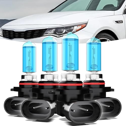 Image of Headlights Fit for Kia Optima 2016-2020 Halogen Headlight Bulbs,9005 /HB3 /H10 High Beams+ 9005 /HB3 /H10 Low Beams Bright Front Lights,Plug And Play,Pack of 4