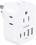 Outlet Extender Travel Cruise Ship Essentials, Multi Plug Wall Outlets 4AC 4 USB (2 USB-C), Protecteur non surgélateur, Adaptateur de prise, Croisière de voyage approuvée