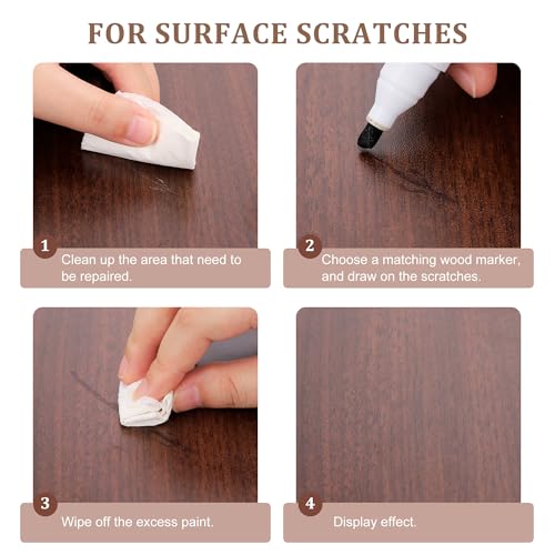 Image of New Upgrade Furniture Pens for Touch Up, 12 Colors Wood Scratch Repair Markers, Professional Repair Tools for Stains, Scratches, Wood Floors, Tables, Bedposts