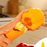 Yellow Pepper Corer And Seed Remover 2 Pcs Jalapeno Deseeder Tool For Bell Peppers Tomatoes Cucumbers Efficient Kitchen Gadget (Pack of 2)